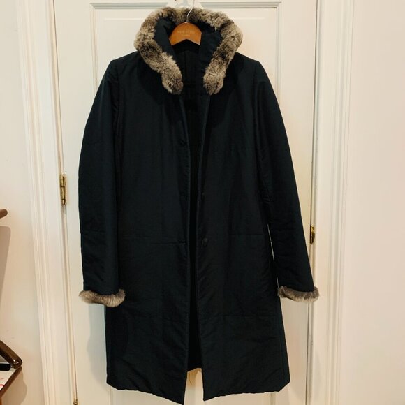 Cinzia Rocca Womens Top Over Coat, Sz 44 IT/ 8 US, Made In Italy Rabbit Fur - Picture 14 of 16